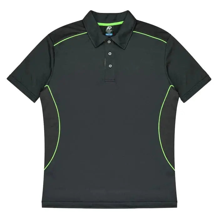 Aussie Pacific Kuranda Men's Polo Shirt 1323  Aussie Pacific SLATE/FLURO GREEN S